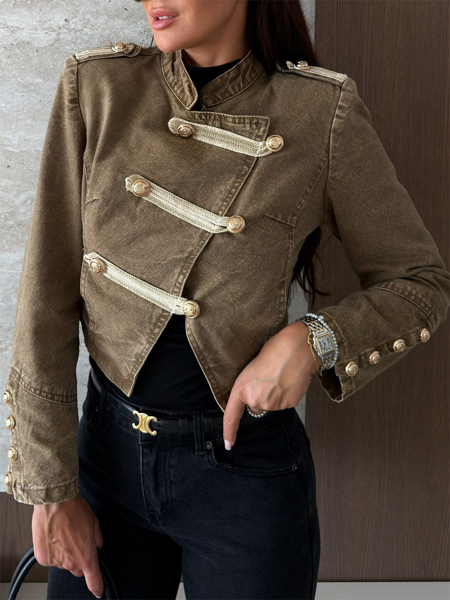 Unique Button Irregular Jacket