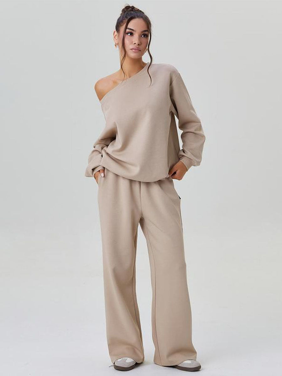 Drape Off Shoulder Lounge Set