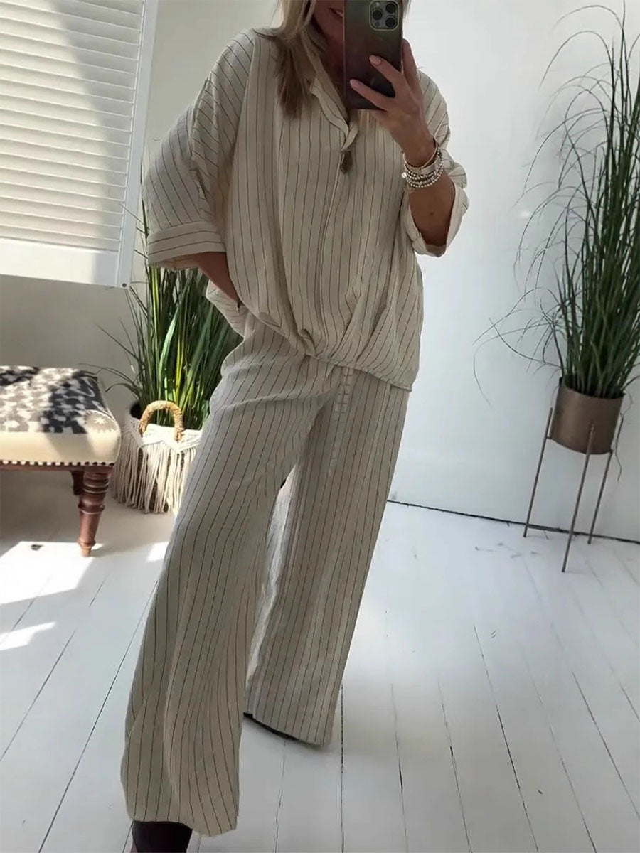 Comfy Loose Striped Lounge Set