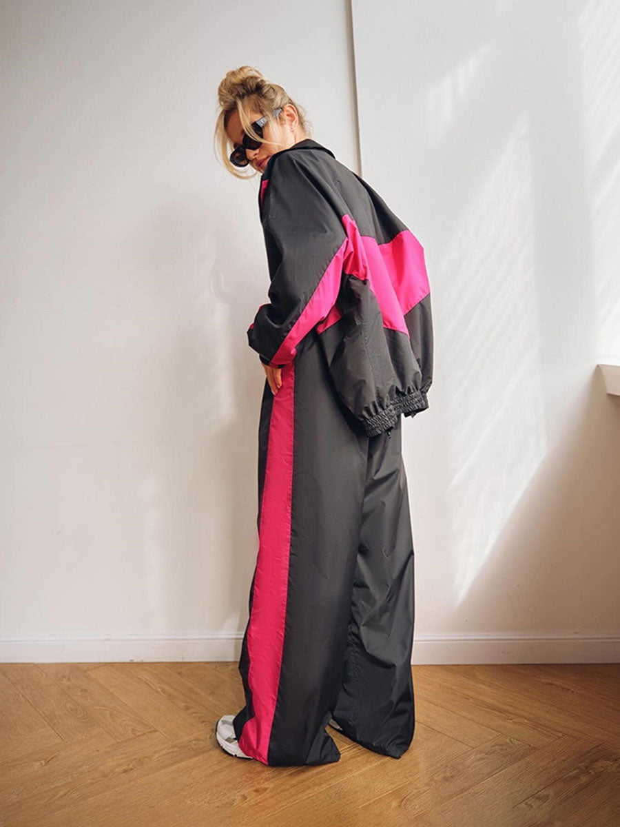 Two Tone Windbreaker Tracksuit Set