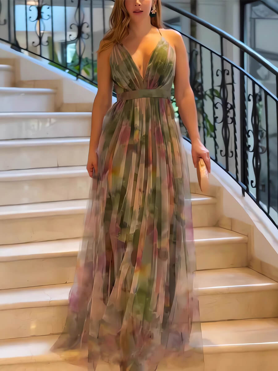 WhisperGlam Chiffon Maxi Dress