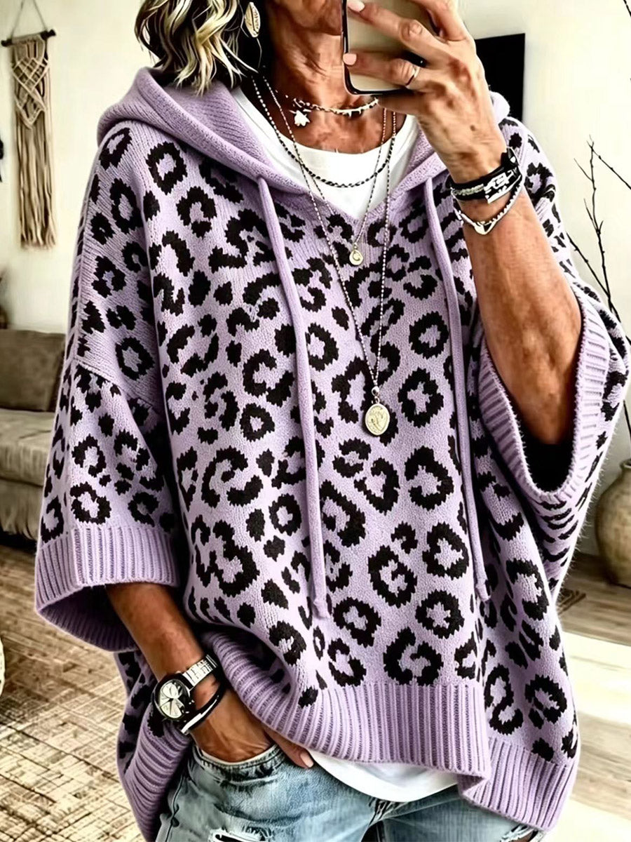 Modern Spot Hooded Knit Cardigan