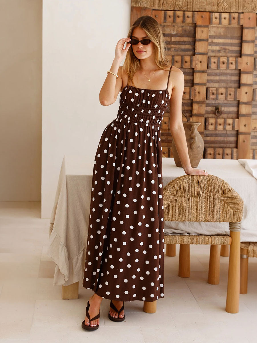 Chocolate Polka Dot Cami Dress