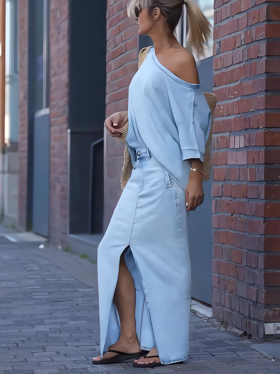 Denim Allure Two Piece Set
