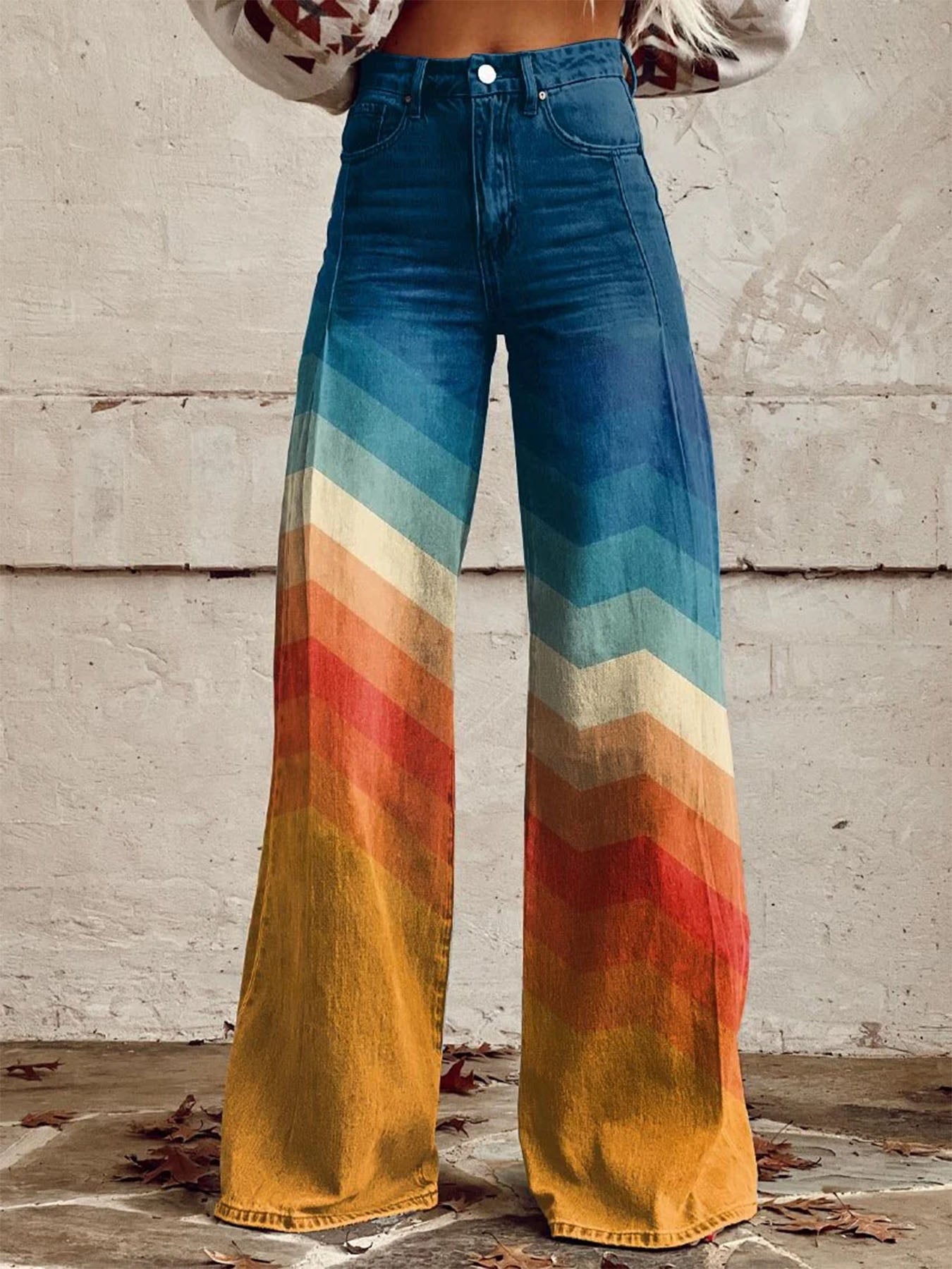 Vorioal Stripes Print Pants