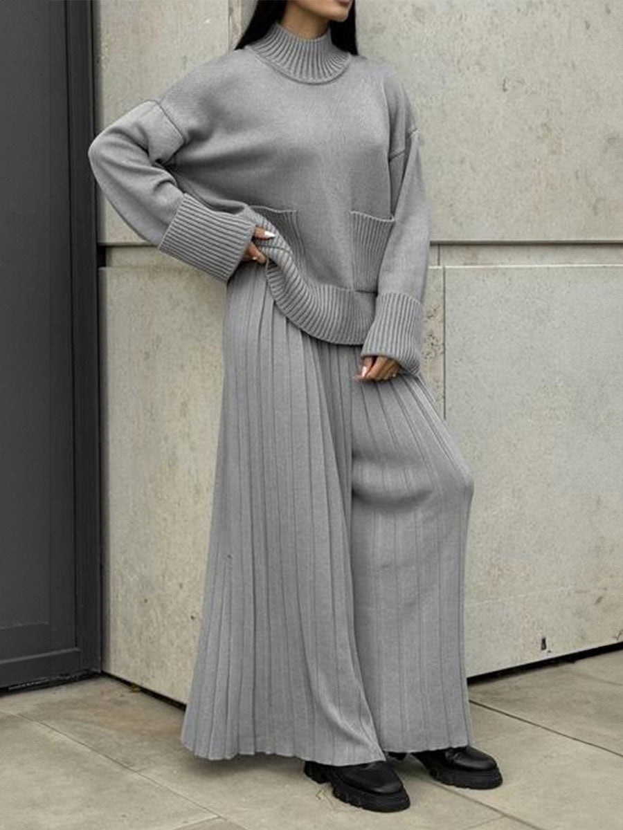 Cozy Cloud Sweater Wide-Leg Pants Set