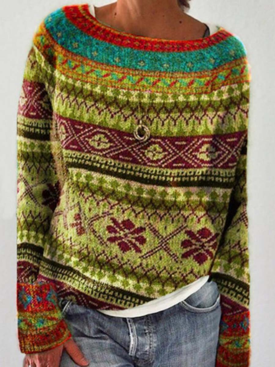 Chemise ample en tricot à col rond Vorioal