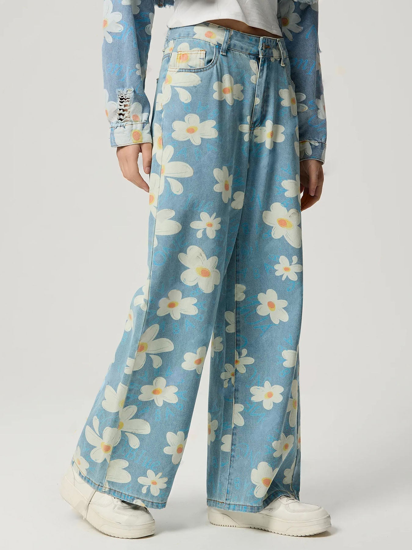 Vintage Floral Straight Jeans