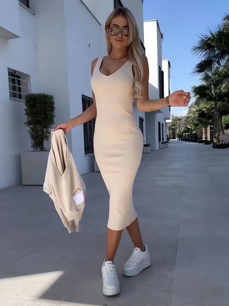 Knit Cami Dress and Loose Top Set