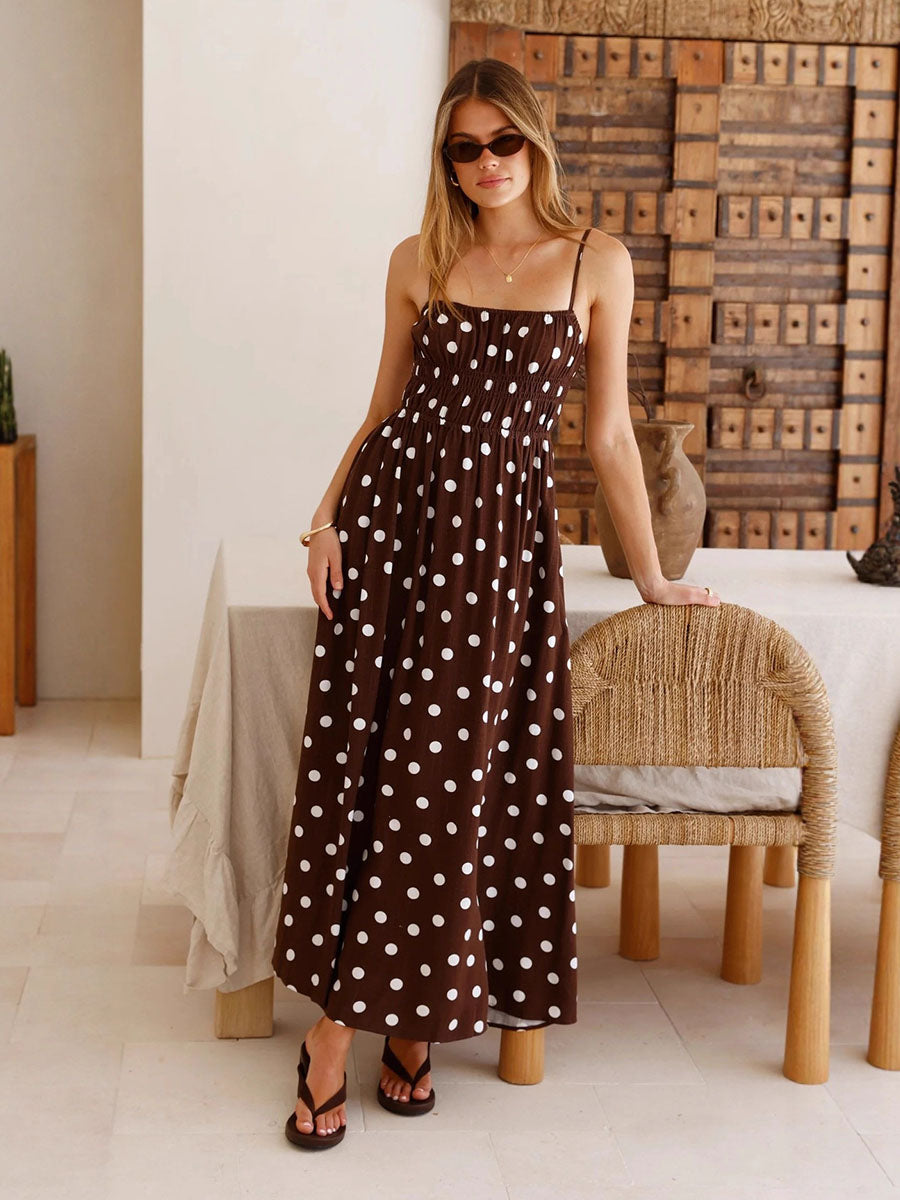 Chocolate Polka Dot Cami Dress