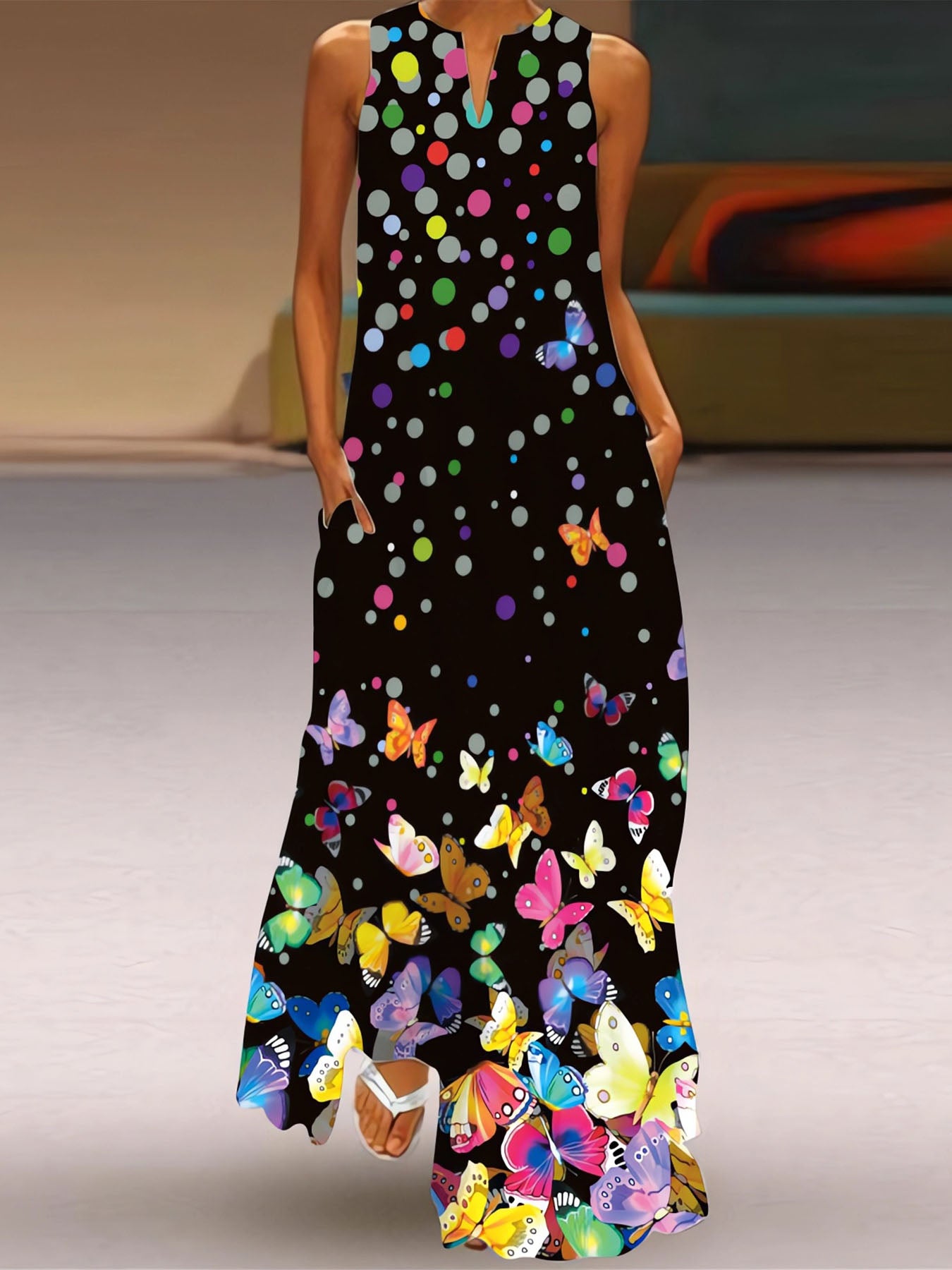 Vorioal Polka Dot Butterfly Dress