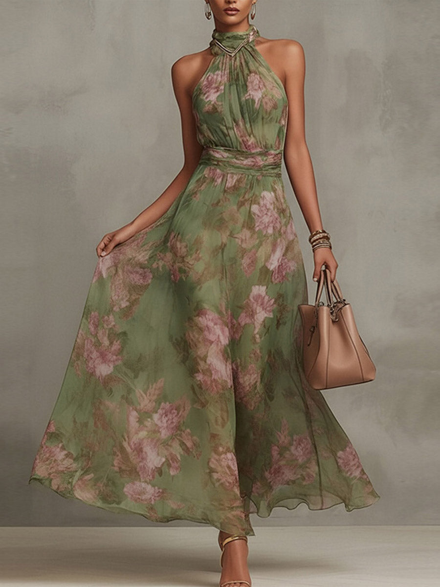 Bloom Halter Maxi Dress