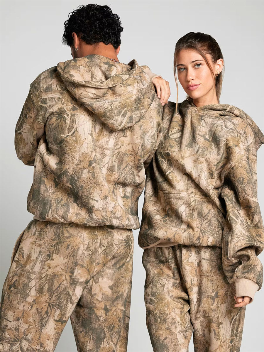 Printed Hoodie Casual Two Set