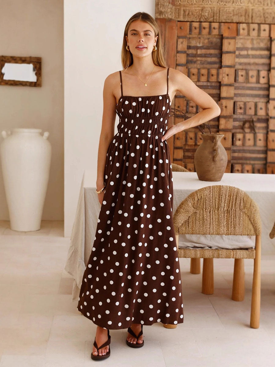 Chocolate Polka Dot Cami Dress