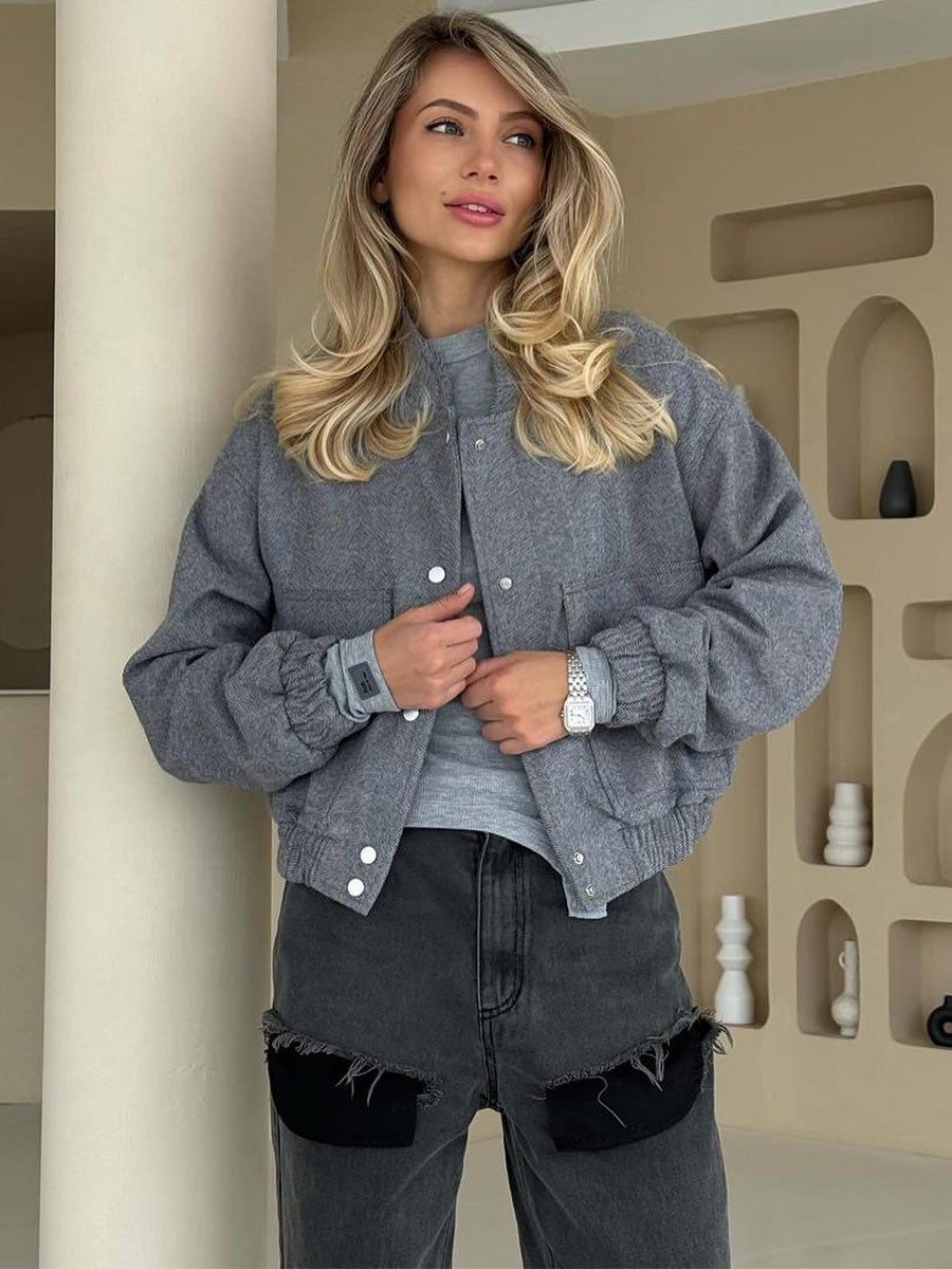 Cropped Outerwear Utility Pocket Jacket