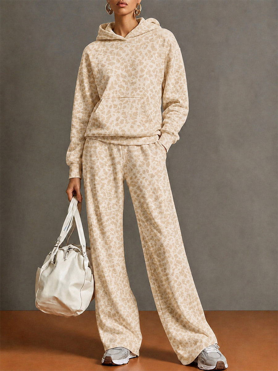 Wild Luxe Leopard Hoodie Pants Set