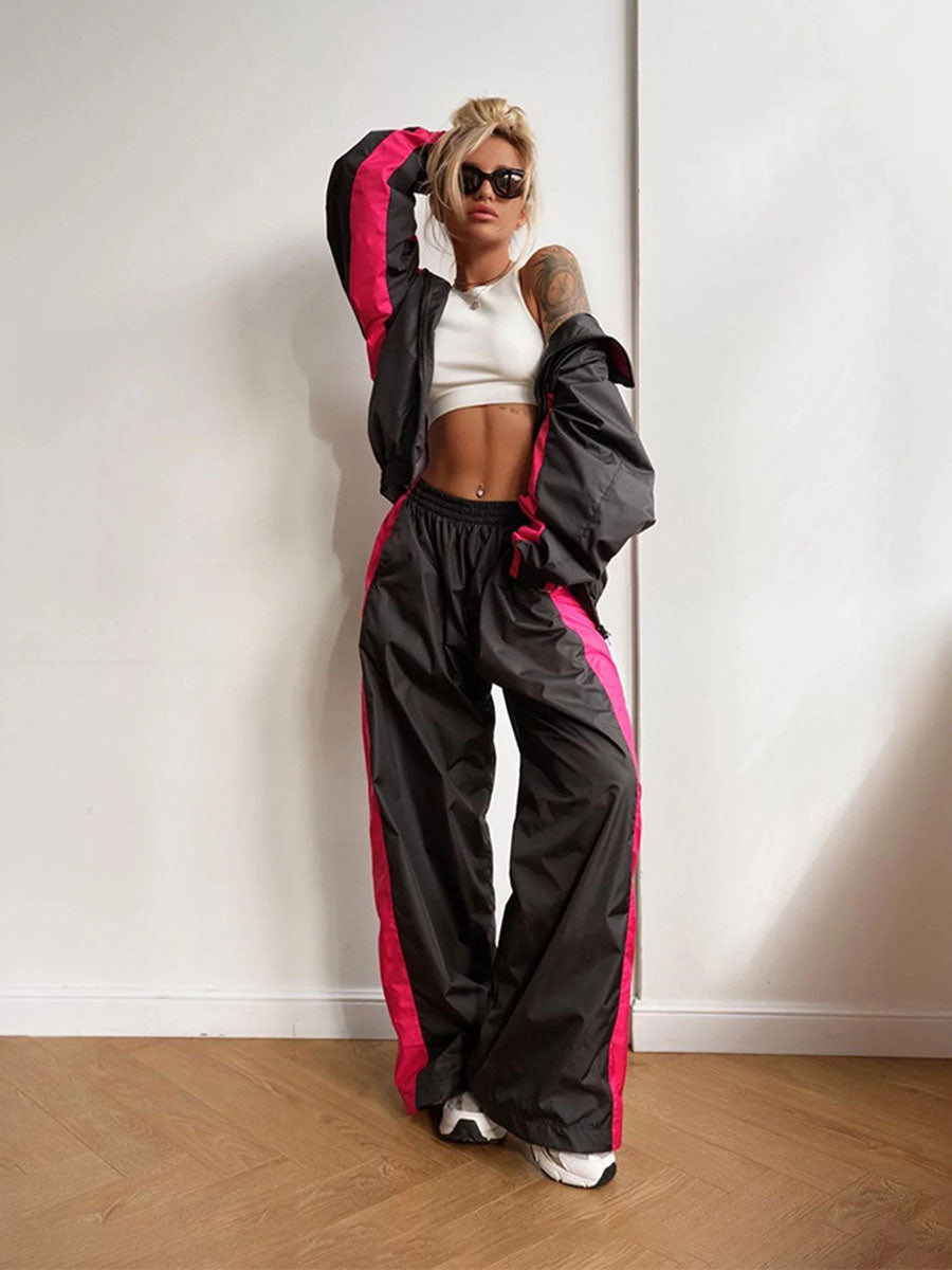 Two Tone Windbreaker Tracksuit Set