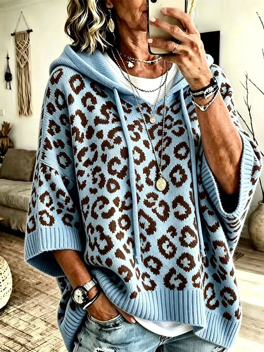 Modern Spot Hooded Knit Cardigan