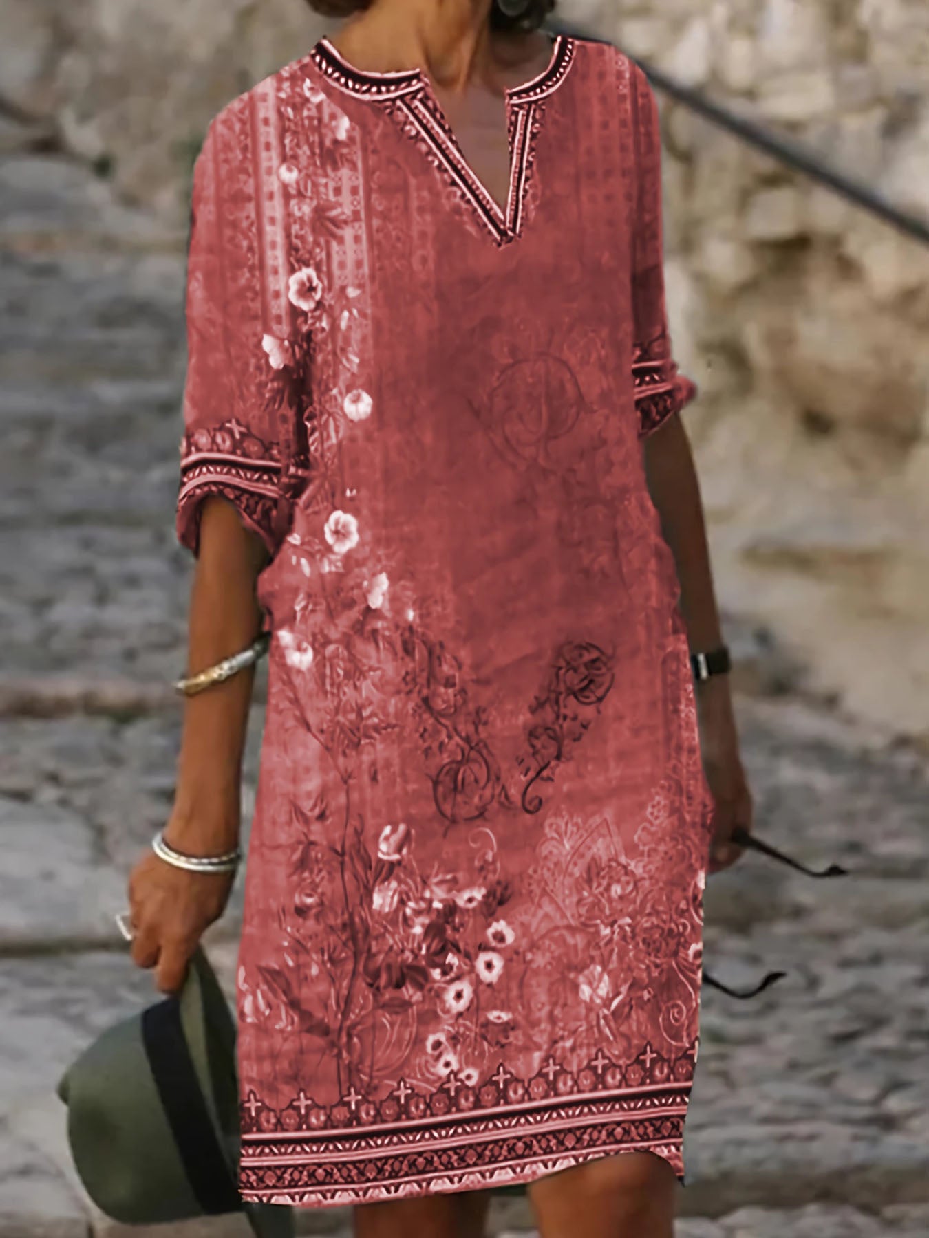 Vorioal Ethnic Print Dress