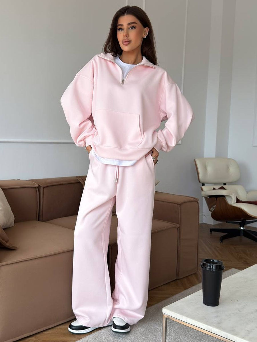 Refined Zip Collar Lounge Set