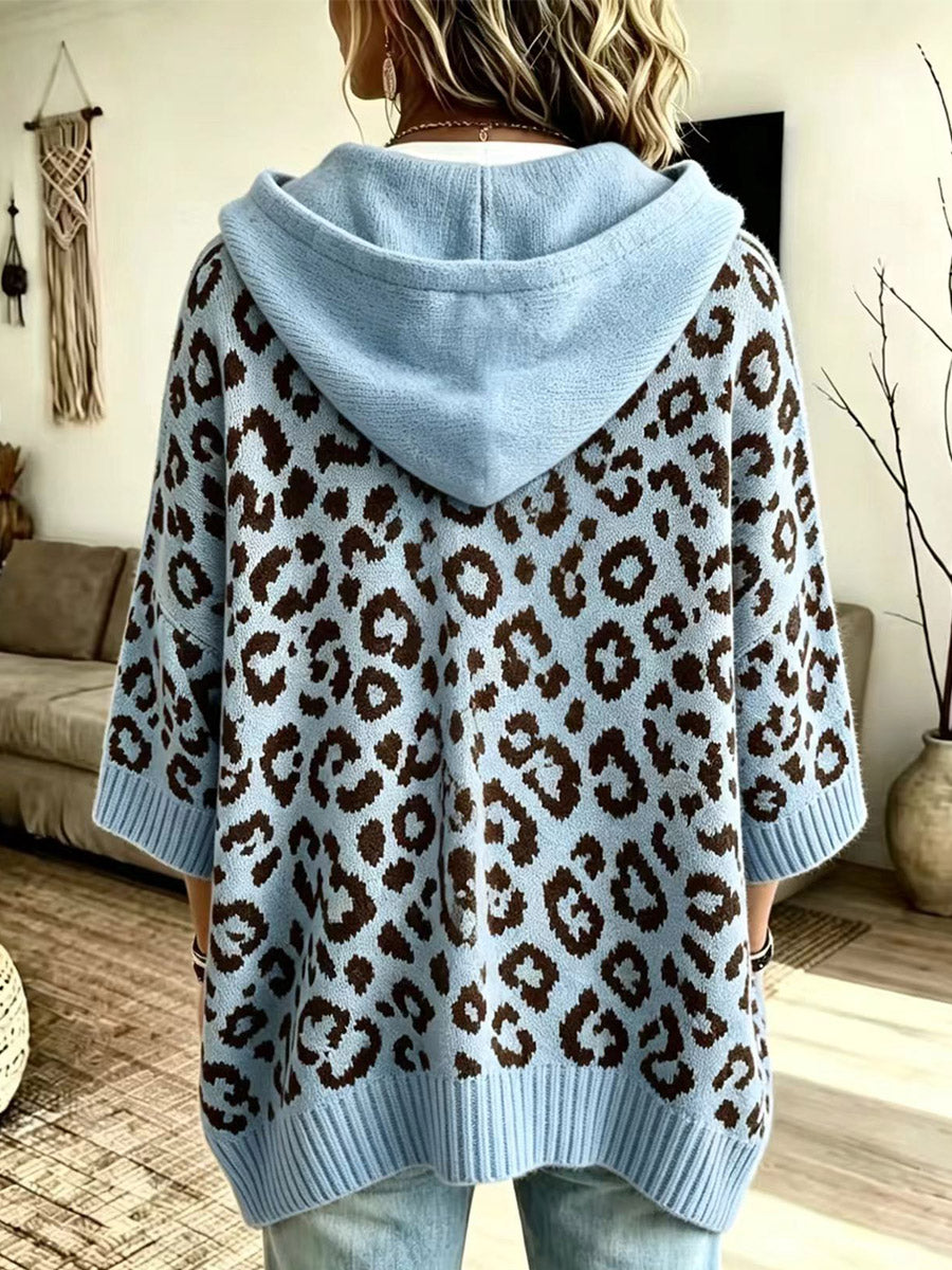 Modern Spot Hooded Knit Cardigan