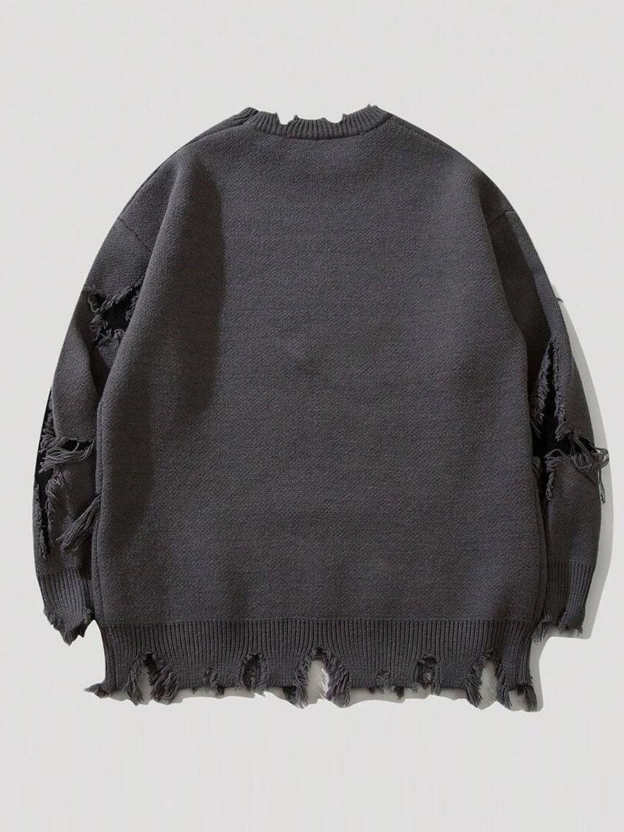 Unisex Halloween Ripped Sweater