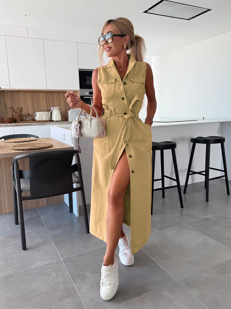 Chic Belt Cool Denim Jumpsuits