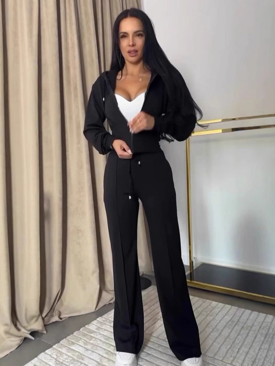 Sleek Zip Up Tracksuit Set