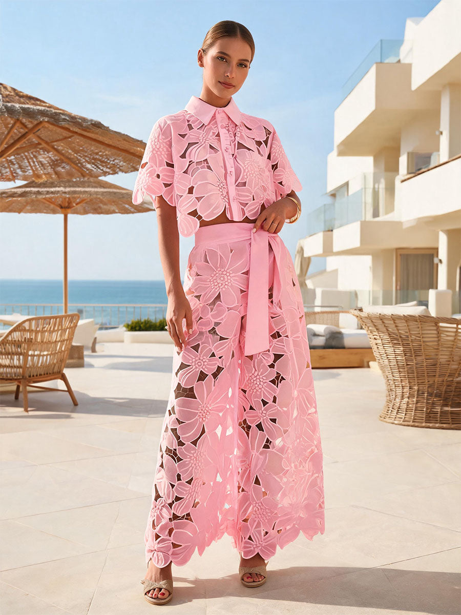 Floral Boxy Shirt & Pants Two-Piece Set