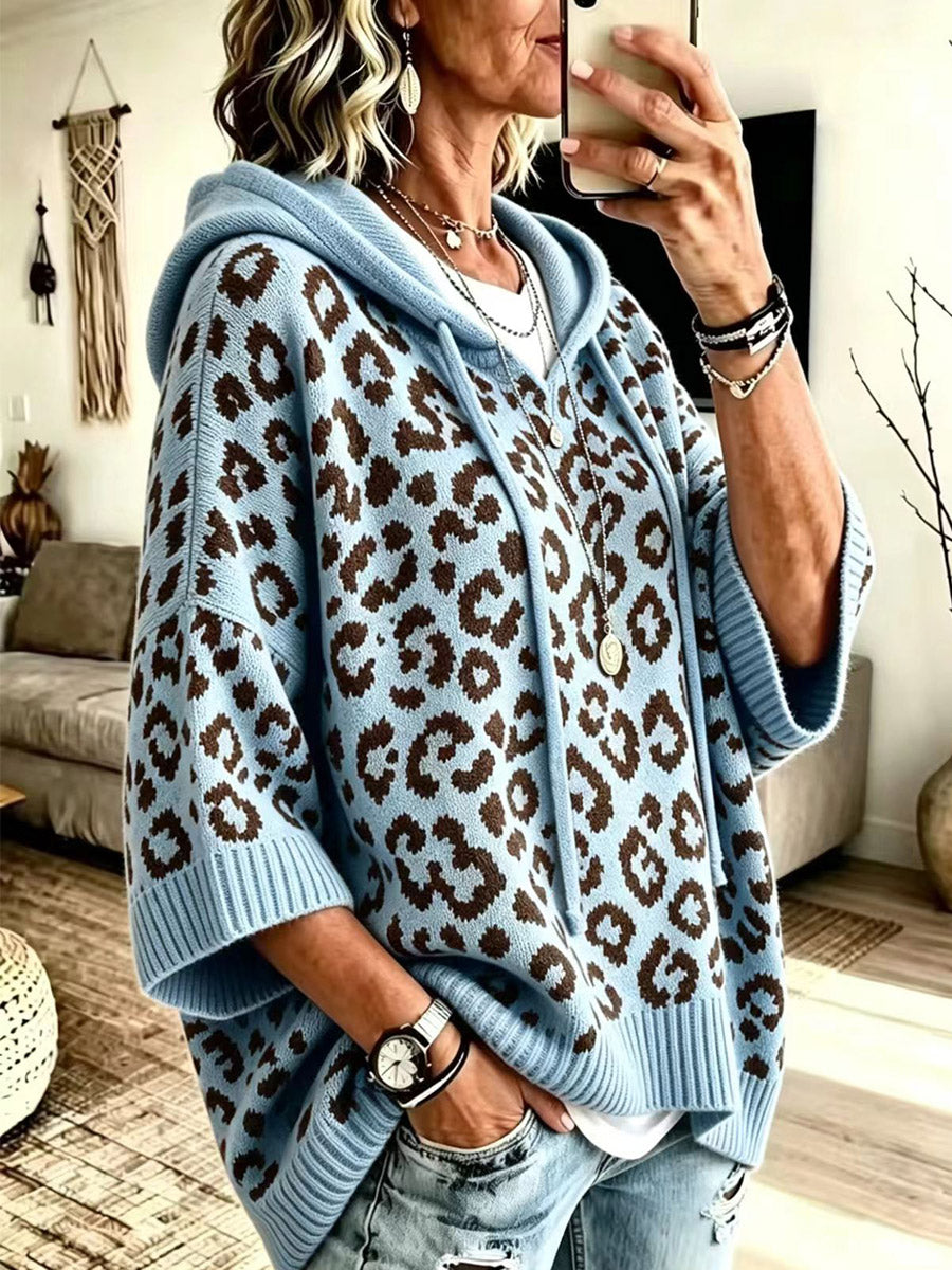 Modern Spot Hooded Knit Cardigan