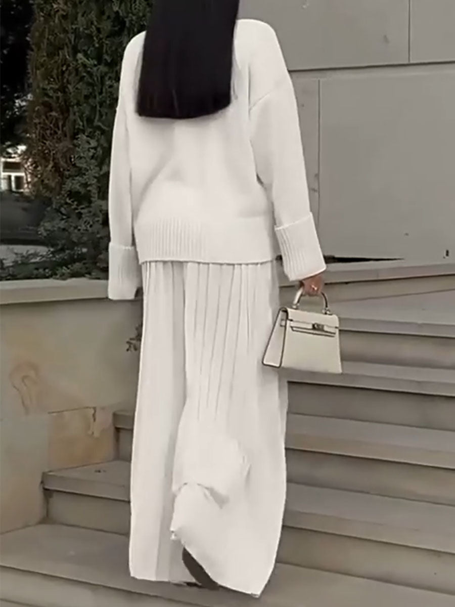 Cozy Cloud Sweater Wide-Leg Pants Set