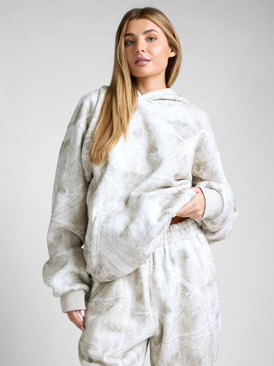 Printed Hoodie Casual Two Set