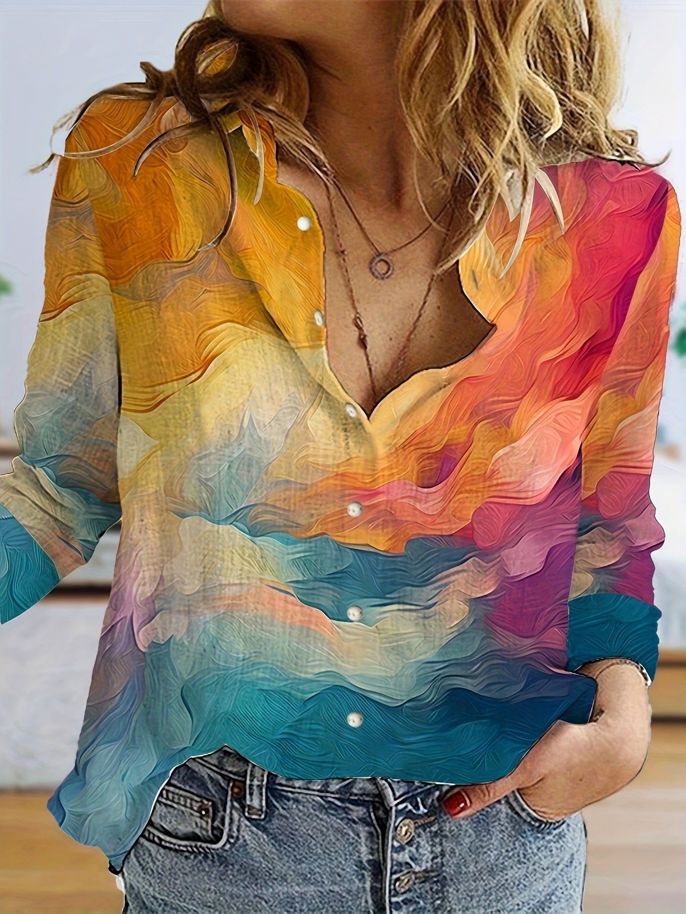 Vorioal Abstract Print Shirt