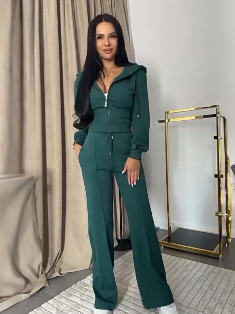 Sleek Zip Up Tracksuit Set