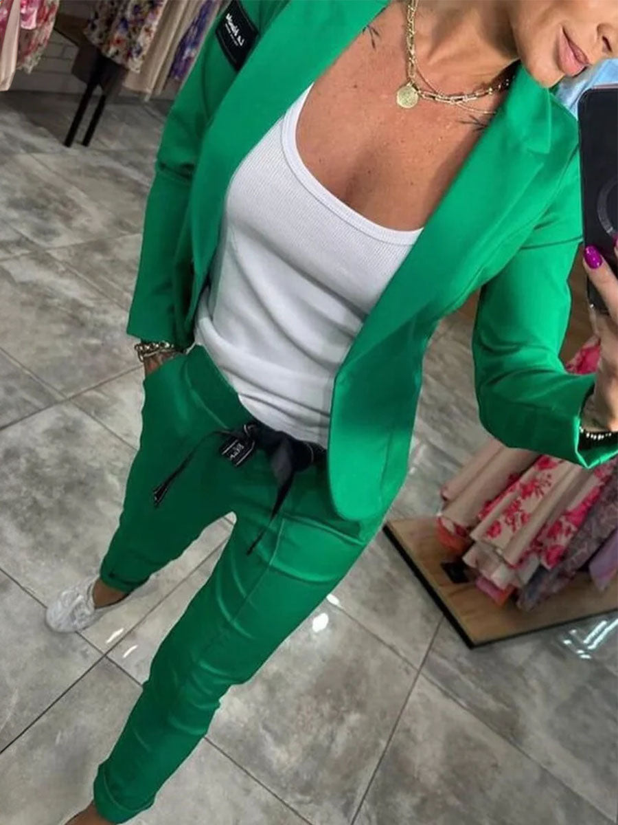 Casual Blazer Jogger Two Piece Set