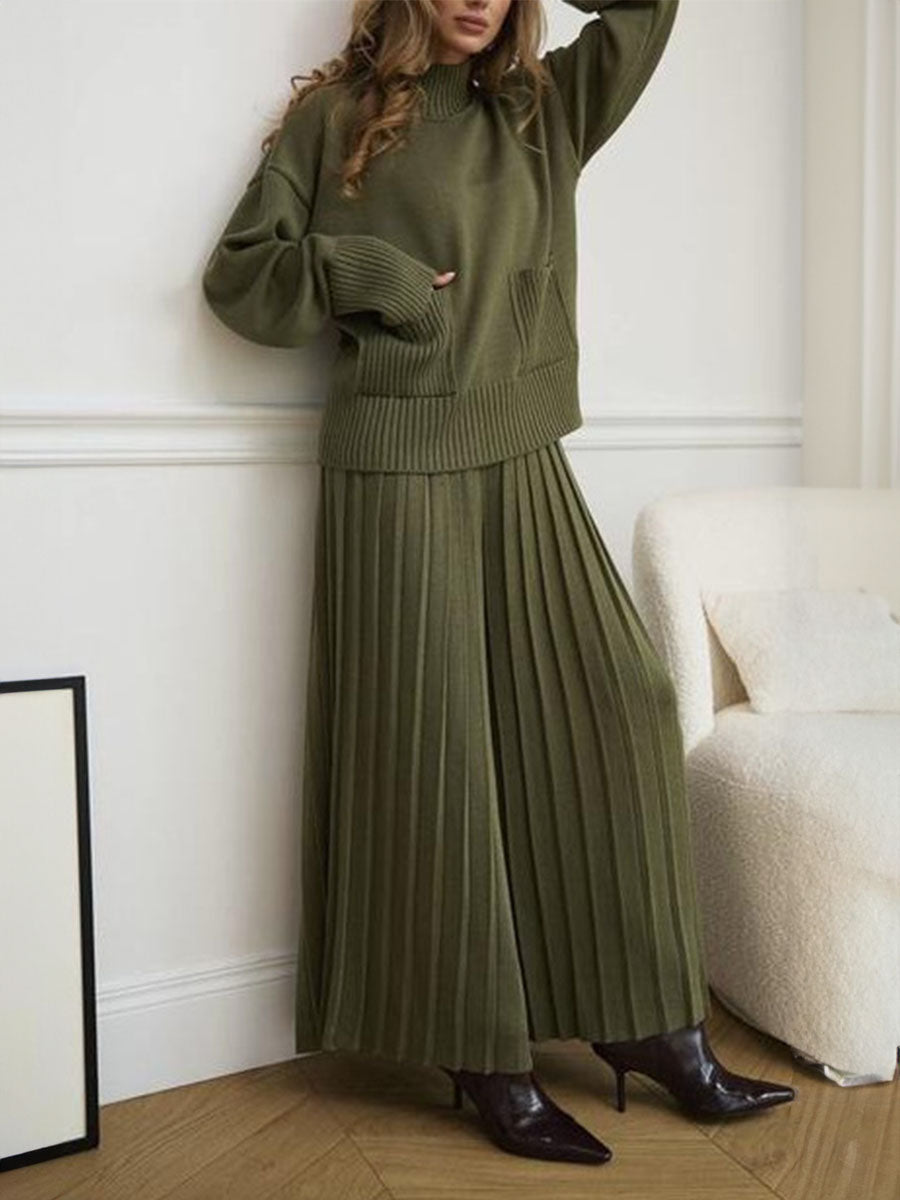 Cozy Cloud Sweater Wide-Leg Pants Set