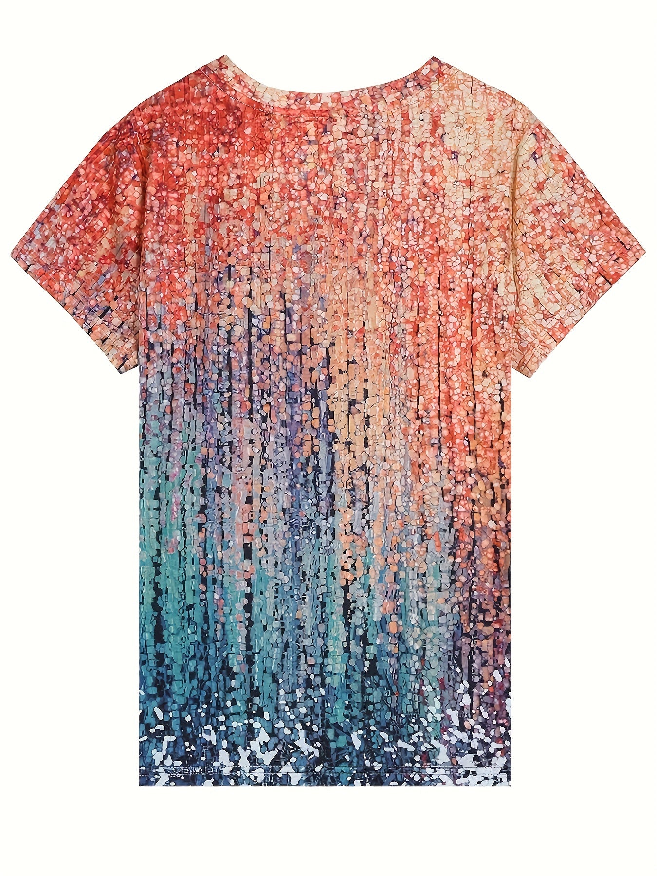 Vorioal Full Print Color Block T-shirt