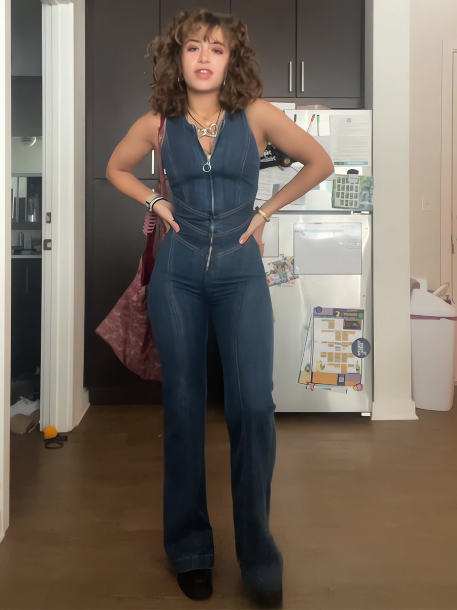 Backless Retro Jumpsuit