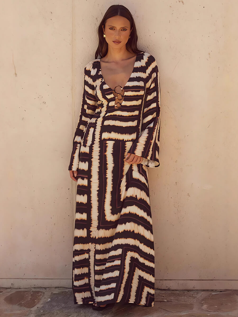 Retro Vibes Ring Detail Dress
