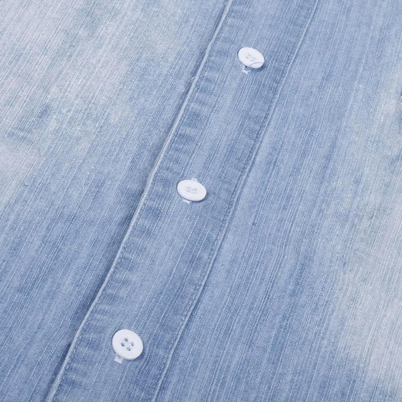 Robe en jean à manches courtes et boutons Vorioal