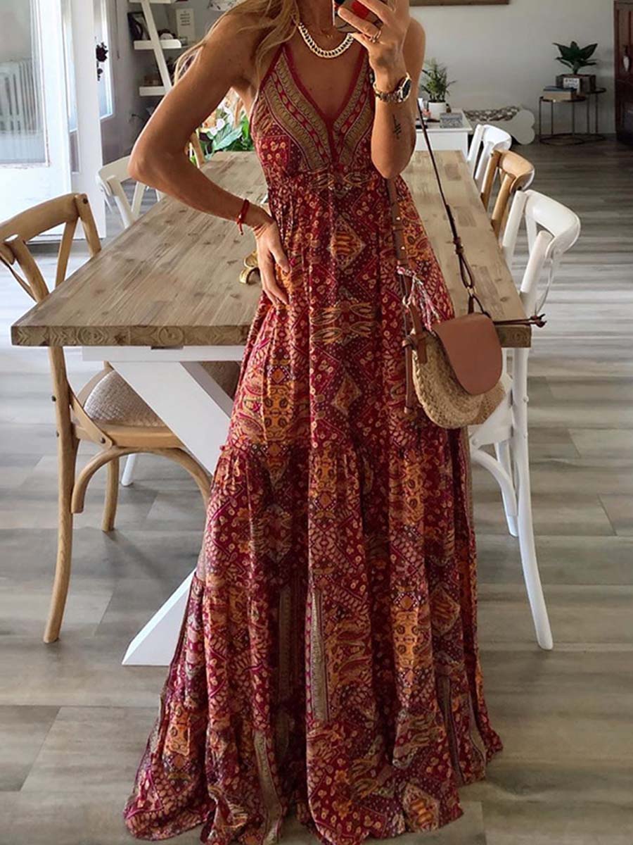 Vorioal Sexy Print Dress
