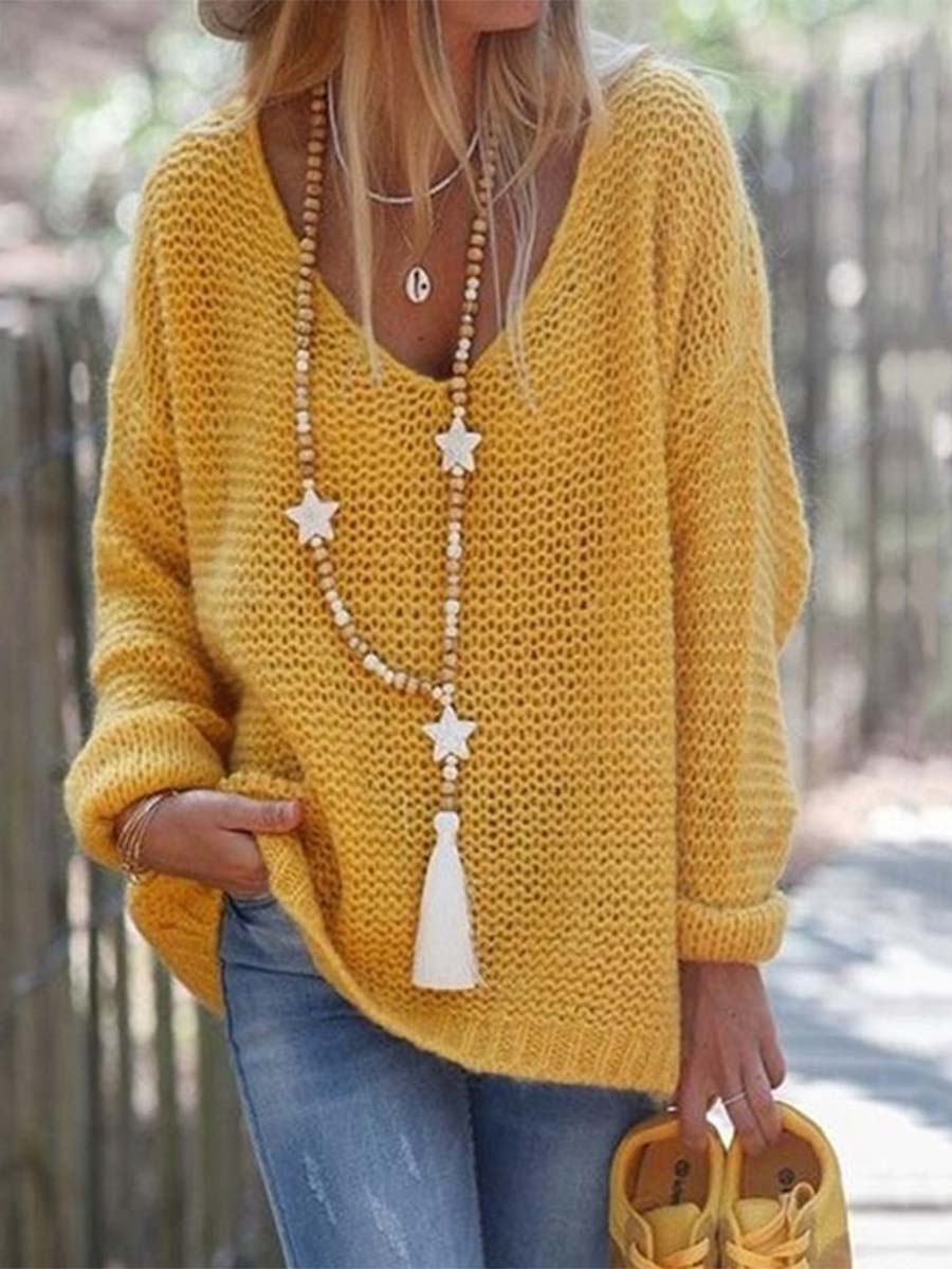 Vorioal Knit V-neck Sweater