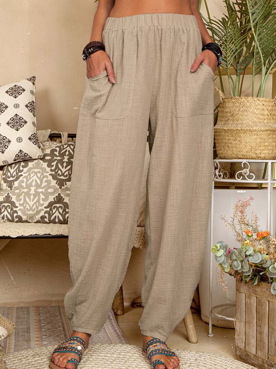 Pantalones Harem de algodón cómodos Vorioal
