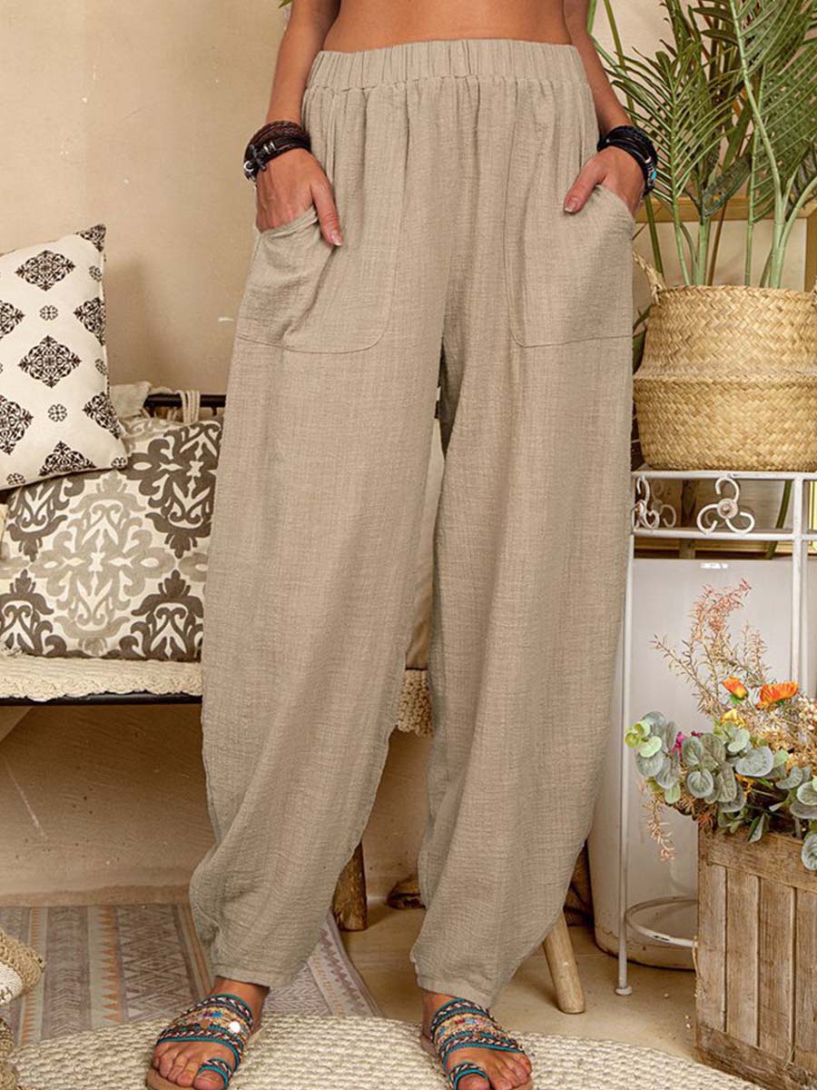 Vorioal Comfy Cotton Harem Pants