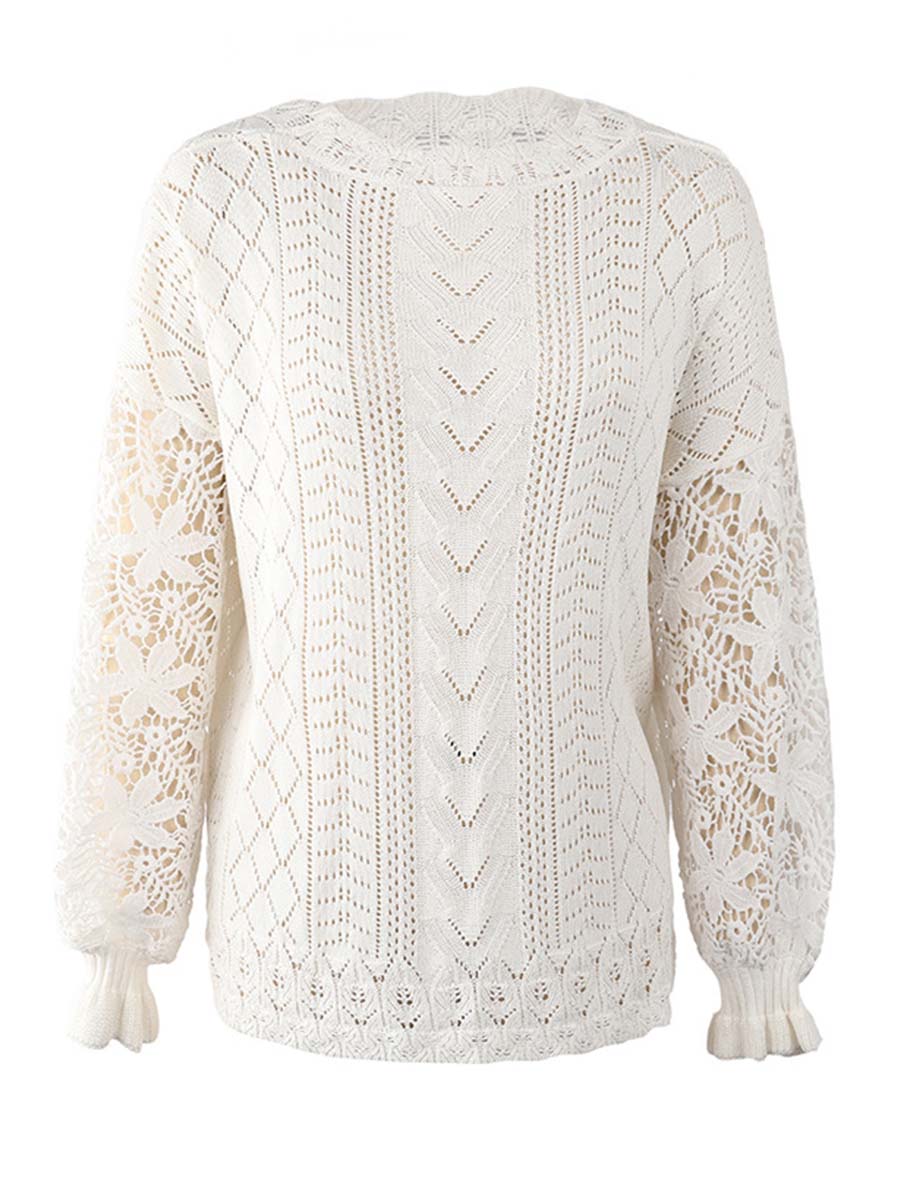 Vorioal Lace Hollow Sweater