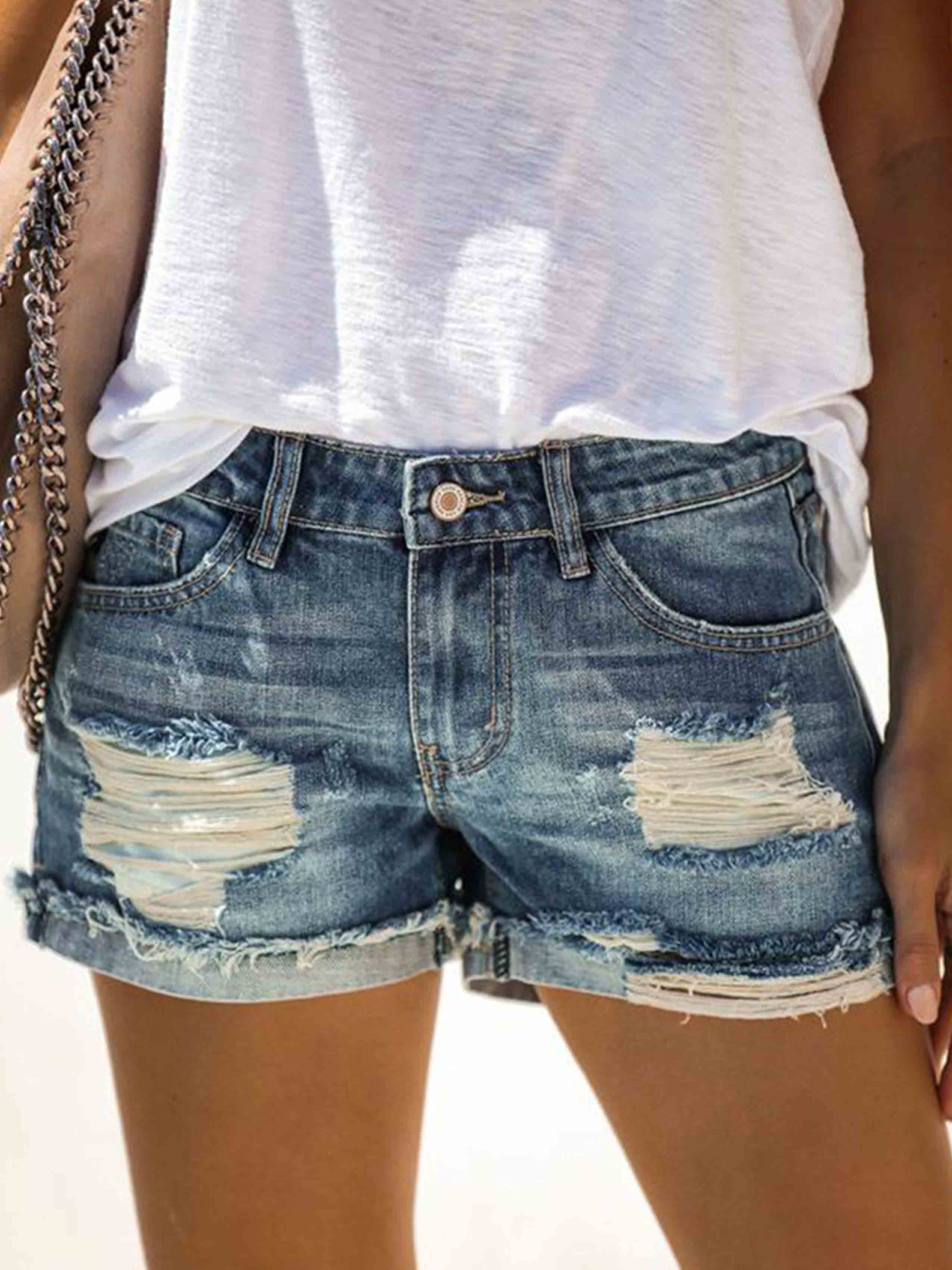 Vorioal Ripped Jean Shorts